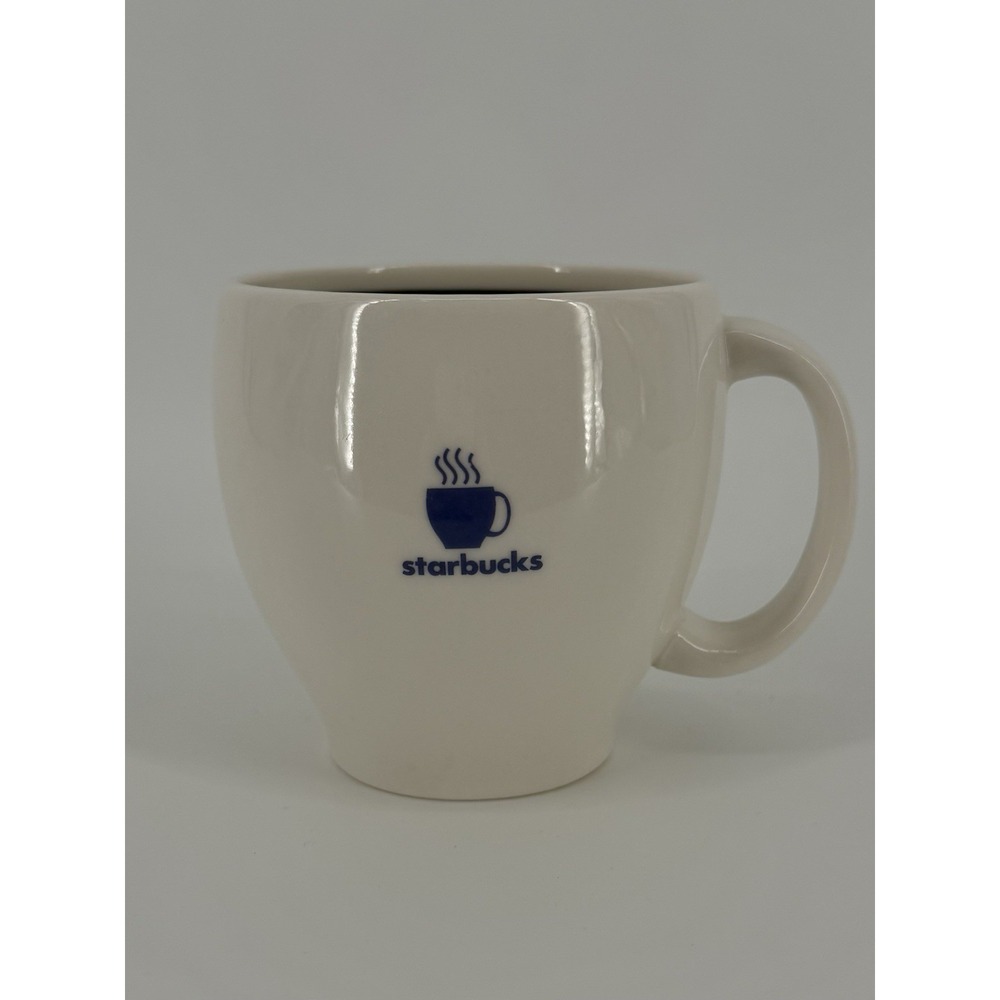 Starbucks Barista‎ 2003 White Blue Abbey Coffee Tea 12oz Mug Cup New No Tags